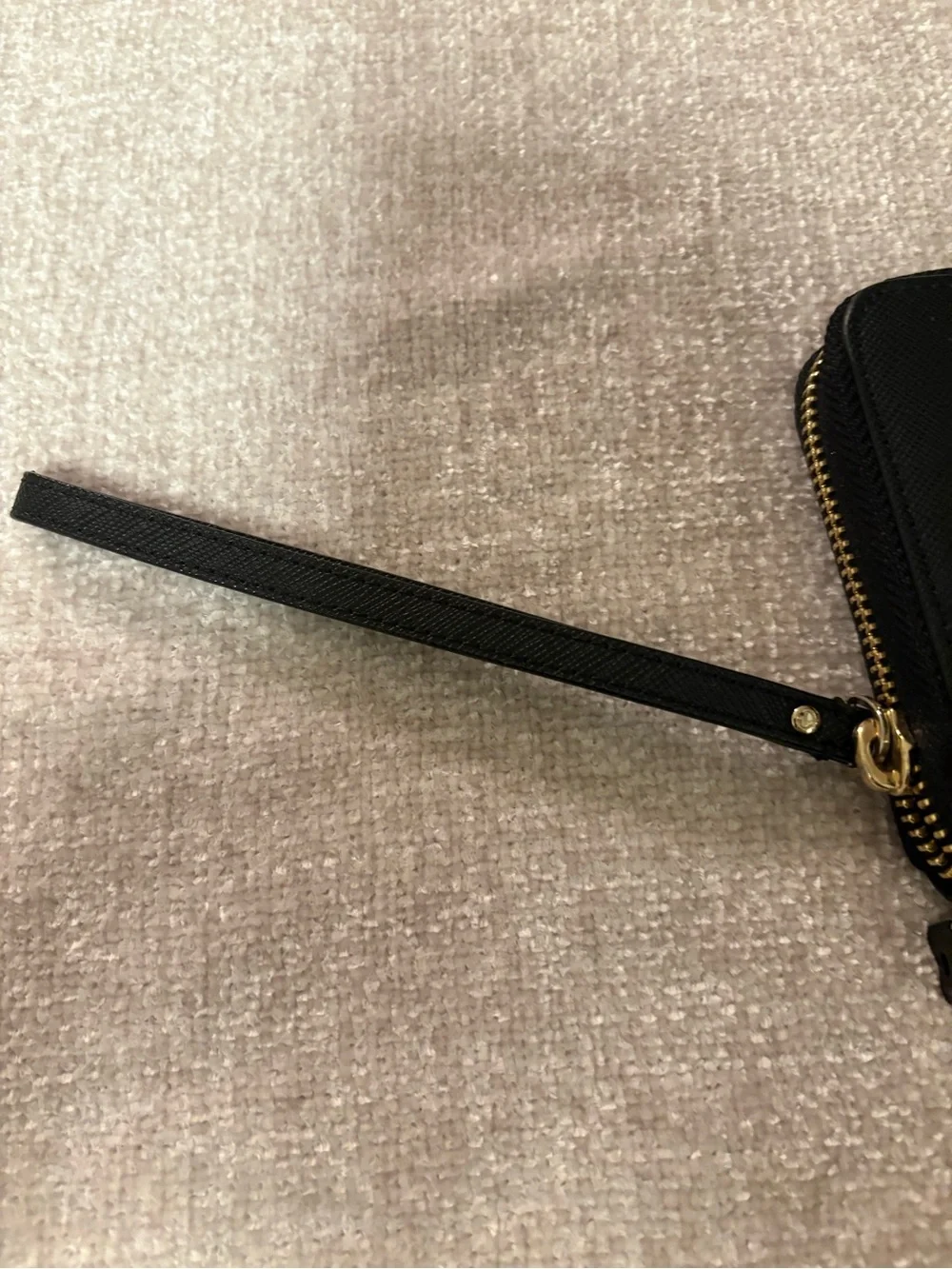 kate spade Black Zip-Around Wallet with Gold Logo